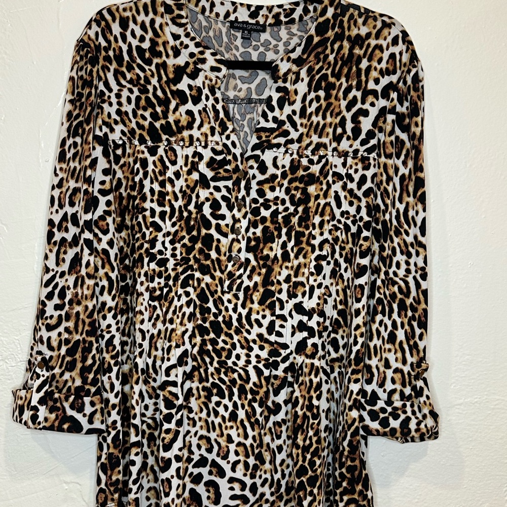 Ava & Grace Animal Print Blouse